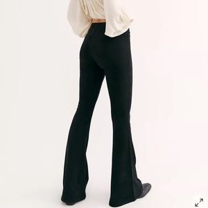 ❌SOLD❌NWT free people black vegan leather suede flares